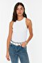 Ecru Corded Knitwear Thin Blouse Twoss21Bz0090 - 5