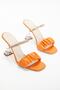 Women's Thin Transparent Heeled Muaddi Slippers Orange - 2