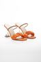 Women's Thin Transparent Heeled Muaddi Slippers Orange - 4