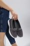 Women's Smoked Color Flexible Faylon Sole Full Orthopedic Buckle Daily Sports Ballerina Shoes - 4