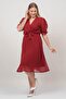 Women's Midi Length Plus Size Chiffon Dress Nb8062 - 4