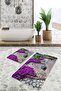 Purple Ivy Street Digital Printed 2-Piece Non-Slip Base Bathroom & Kitchen Mat Set