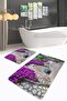 Purple Ivy Street Digital Printed 2-Piece Non-Slip Base Bathroom & Kitchen Mat Set - 2