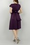 Purple Self Belted Pleated Mid Length Evening Dress Night Engagement Graduation Dress 581680 632 - 4
