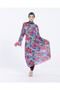 Women's Long Sleeve Patterned Pareo Over Hijab Swimsuit