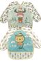 Chick and Deer Pattern Baby Food Bib with Sleeves and Pockets - 2