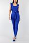 Blue Flexible Fabric Ruffled Evening Dress with Belt Detail, Jumpsuit, Evening Dress and Graduation Dress 106 - 2