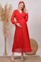 Women's Red Baby Shower Chiffon Maternity Dress Hml003 - 4