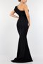 Black Color Layered Slit Long New Season Dress 024 - 4