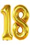 18th Birthday Foil Balloon Set Gold 100 Cm