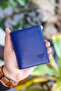 Genuine Leather Navy Blue Men's Coin Holder Wallet JCKSN101 - 3
