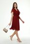 Women's Double Breasted Collar Tie Detailed Chiffon Dress - 3