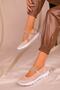 Women's Beige Flexible Faylon Sole Full Orthopedic Ankle Elastic Comfortable Sports Ballerina Shoes - 2