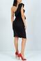 Lycra Fabric One Shoulder Black Evening Dress with Ruffle and Slit Detail Black Invitation Dress - 3