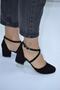 Cross Strap Round Toe Heeled Shoes