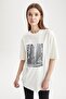 Relax Fit Photo Printed Short Sleeve T-Shirt
