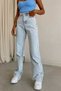Talya 90's Blue Ice Snow Wash Extra High Waist Palazzo Loose Jean Trousers - 2