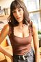 Women's Bitter Coffee Strap Frilly Lycra Camisole Blouse BLZ-19000920
