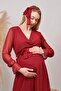 Women's New Season Double Breasted Collar Chiffon Maternity Dress - 4