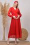 Women's Red Baby Shower Chiffon Maternity Dress Hml003 - 2