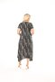 Plus Size Women's Relaxed Cut Patterned Short Sleeve Asymmetrical Viscose Combed Cotton Dress - 5