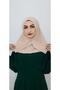 Snap Fastener Ready Scarf Shawl Hijap Beige Color - 4