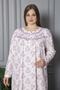 100% Cotton Seasonal Long Sleeve Combed Plus Size Mother's Nightgown 1503 - 3