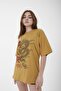 Unisex Oversize Warriors Printed Yellow T-shirt - 3