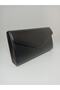 Women's Black Faux Leather Evening Bag - 2