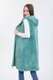 Women's Mint Green Long Zippered Fleece Vest - 3