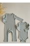 Light Mint Corded Modal Long Sleeve Bodysuit - 5