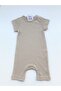 Beige Corded Modal Cotton Romper Short Jumpsuit Salopet