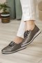 Orthopedic Daily Soft Women's Skin Perforated Drawstring Ballerina Shoes - 2