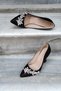 Black Satin 11 cm Champagne Heeled Star Stone Stiletto Women's Shoes - 2