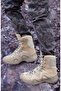Scooter Boots Military Desert Color Beige Tactical Boots with Zipper 1491 - 2