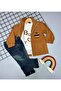 Children's Brown Raincoat, Sweatshirt and Lycra Jean Pants 3-Piece Set - 5