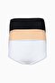 3-Piece Black and White Skin Mixed Color Modal Recovery Soft Breathable Batocom Panties