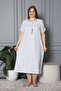 100% Cotton Combed Cotton Short Sleeve Plus Size Mother's Nightgown 133