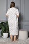 100% Cotton Combed Cotton Short Sleeve Plus Size Mother's Nightgown 584 - 4