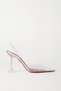 Women's Princess Silver Nude Tan White 8 Cm Transparent Heeled Stiletto Pointed Toe Shoes - 4