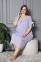 100% Cotton Combed Cotton Short Sleeve Plus Size Mother's Nightgown 136 - 2