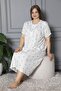100% Cotton Combed Cotton Short Sleeve Plus Size Mother's Nightgown 140 - 2