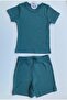 Modal Set with Ribbed Shorts Turquoise - 3