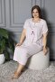 100% Cotton Combed Cotton Short Sleeve Plus Size Mother's Nightgown 133 - 2