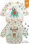Lion and Deer Pattern Baby Food Bib with Sleeves and Pockets