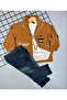 Children's Brown Raincoat, Sweatshirt and Lycra Jean Pants 3-Piece Set - 3