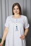 100% Cotton Combed Cotton Short Sleeve Plus Size Mother's Nightgown 133 - 3