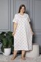 100% Cotton Combed Cotton Short Sleeve Plus Size Mother's Nightgown 584
