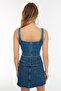 Mavi Dikiş Detaylı Askılı Denim Bluz TWOSS22BZ1402 - 5