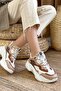 Women's Tan White Sneakers